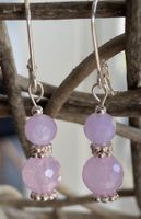 Silber Edelstein Ohrringe / Ohrhänger Lavendel Amethyst