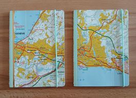 2 Carnets Jaquette faits main, cartes de Suisse, neufs 10x14