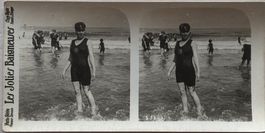 Vintage Stereofoto, Les Jolies Baigneures, Badenixe