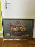 Gemälde "Rosen" von J. Maeder, gerahmt, Vintage Look!
