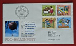 PRO JUVENTUTE BALLONPOST SAVOIA BRONSCHHOFEN BASEL 1984 FDC