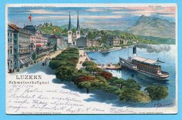 Luzern - Schweizerhofquai 1900 - Schlumpfkarte Nr. 2027