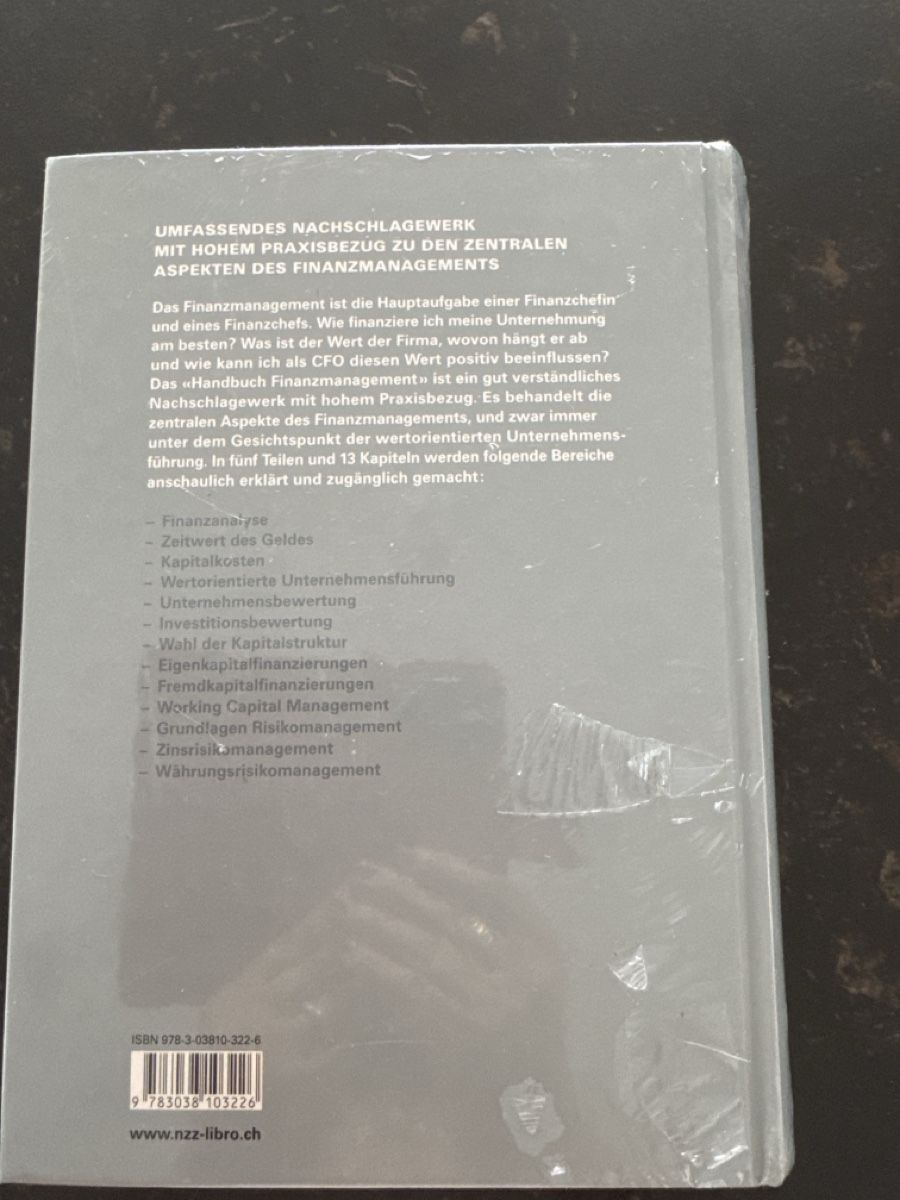 Bücher: Handbuch Finanzmanagement NEU – Neu und originalverpackt aus Baar von moritz1960 1