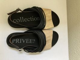 Schicke Sommersandalen Gr. 40 PRIVEE? schwarz und beige