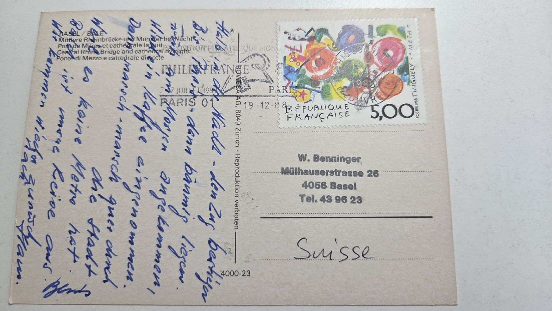 Tutti i francobolli: 1988 FDC Maximumkarte Tinguely  – Usato da Arni AG venduto da Moth68 1