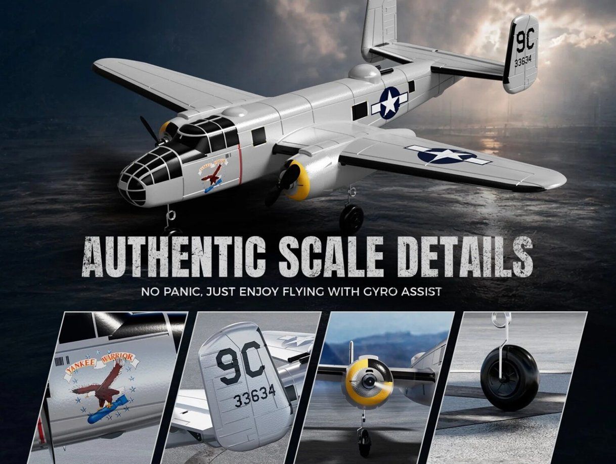 RC Modellbau: Volantex B-25 Mitchell - RTF Komplett-Set mit XPilot Gyro – Neu und originalverpackt aus Oberrüti von Veba-Trade 5