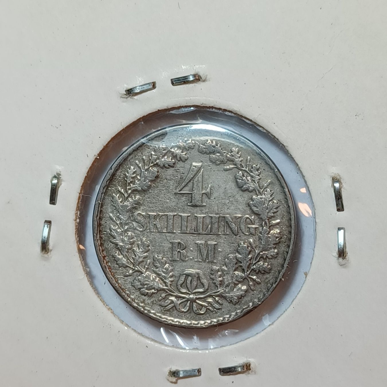 Alle Münzen: 4 Skilling Rigsmont 1854 Dänemark – Gebraucht aus Pfäffikon ZH von Welt_Muenzen 1