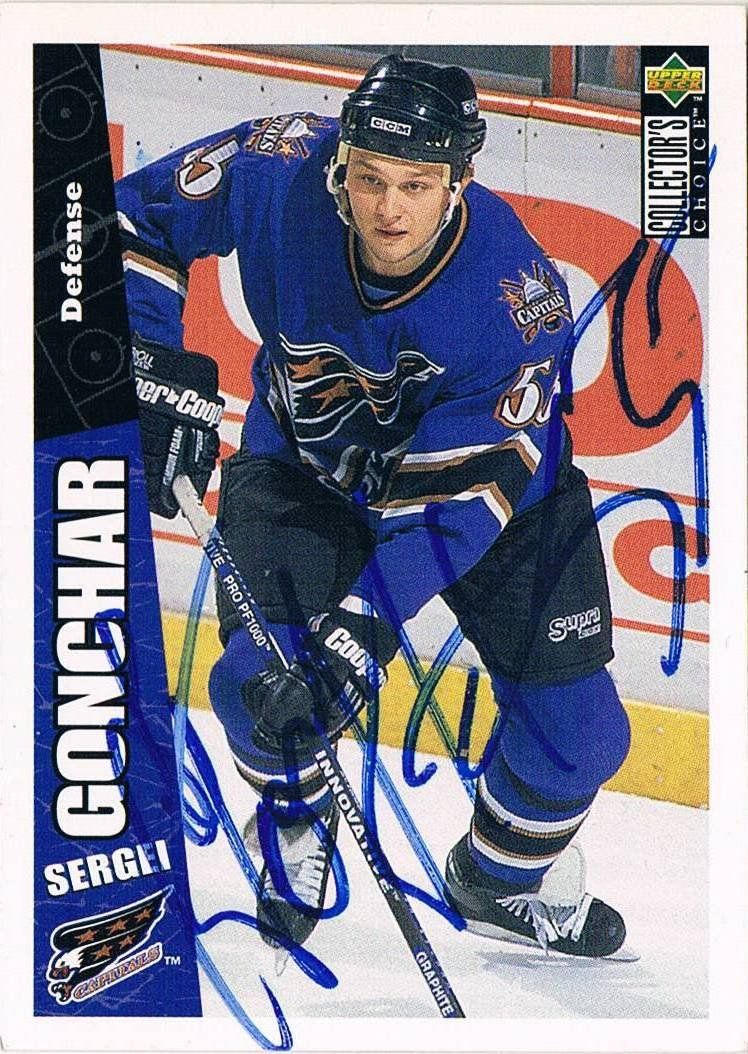 Autografi: Sergei Gonchar NHL Capitals Autogramm Upper Deck 6x9cm – Usato da Bischofszell venduto da Gottselig