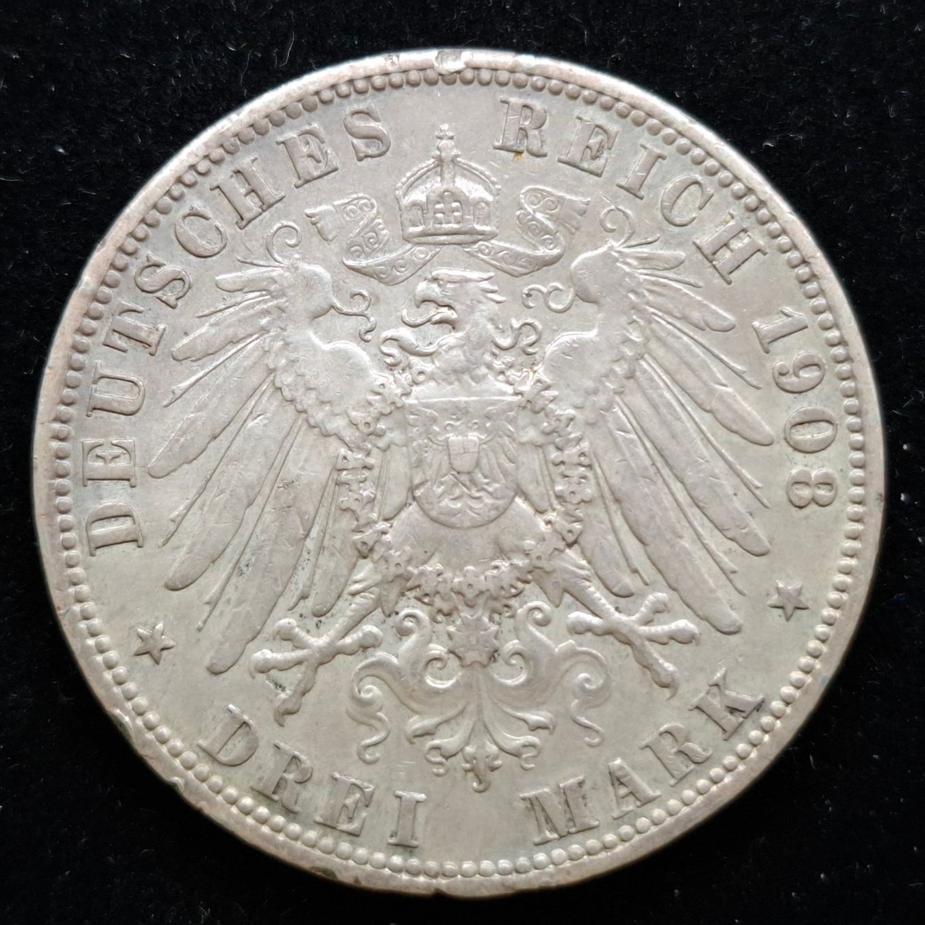 Toutes les monnaies: DR Preussen Kaiser Wilhelm II 3 Mark 1908, Silber – D'occasion à Bern 14 par rvonmay