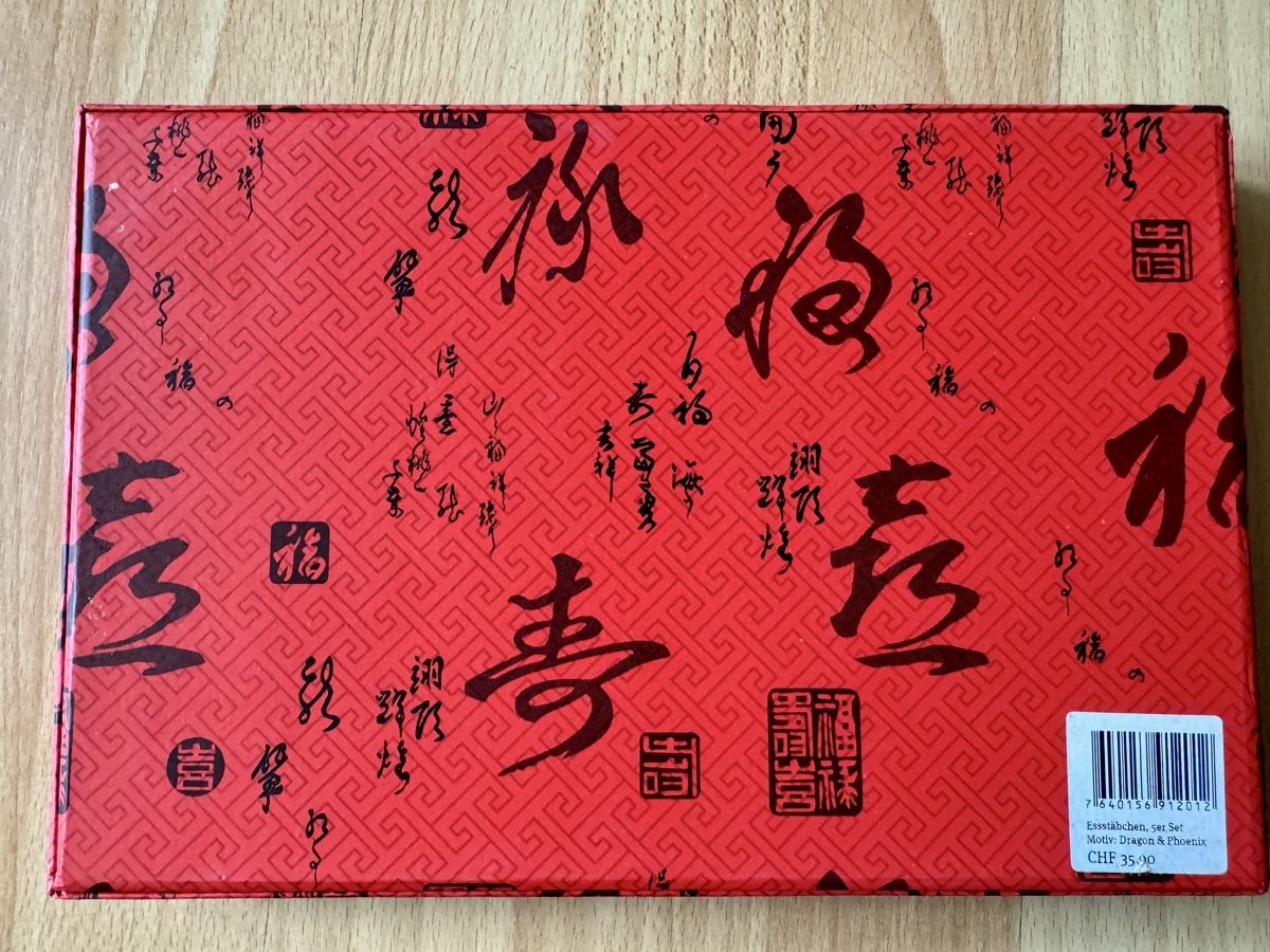 Bestecksets: Essstäbchen Set rot/schwarz mit Auflagen neu – Neu und originalverpackt aus Zürich von pilatus777 3