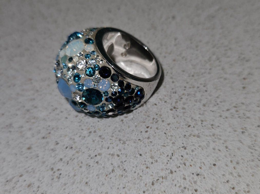 Anelli: Swarovski Ring, Silber, Blau, Top! – Nuovo (secondo la descrizione) da Sennhof (Winterthur) venduto da HG2019 1