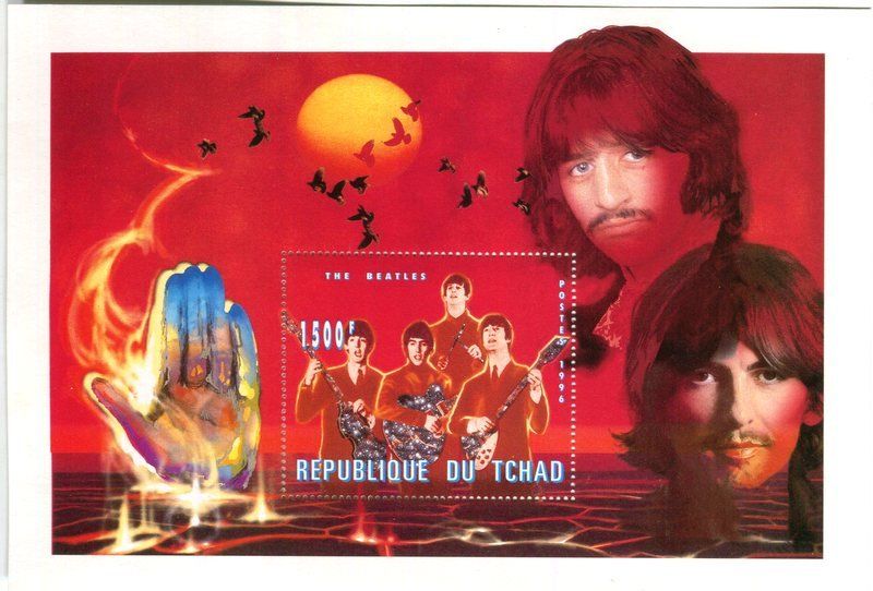 Alle Briefmarken: Block "The Beatles". Tschad. – Neu und originalverpackt aus Basel von Butsch5