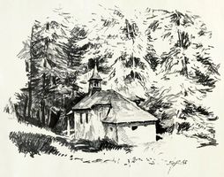 PEINTRE VAUDOIS - Charles Egly - Chapelle au-dessus de Sion