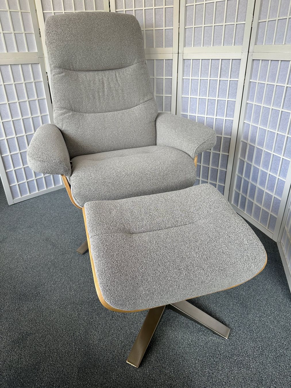 Sessel: Relax Sessel Amasra Stoff grau Eiche hell inkl. Hocker – Neu und originalverpackt aus Unterentfelden von moebelrufli 4