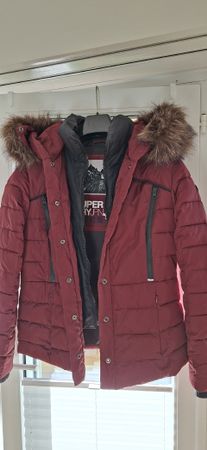 Superdry Winterjacke, Gr. M, bordeauxrot, Top Zustand!