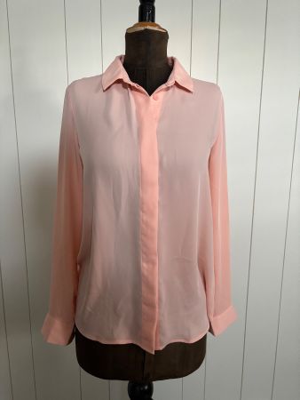 Feine Langarm Bluse abricot - Grösse S
