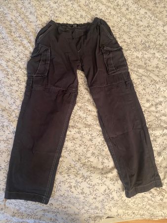 Black cargo trousers, never worn
