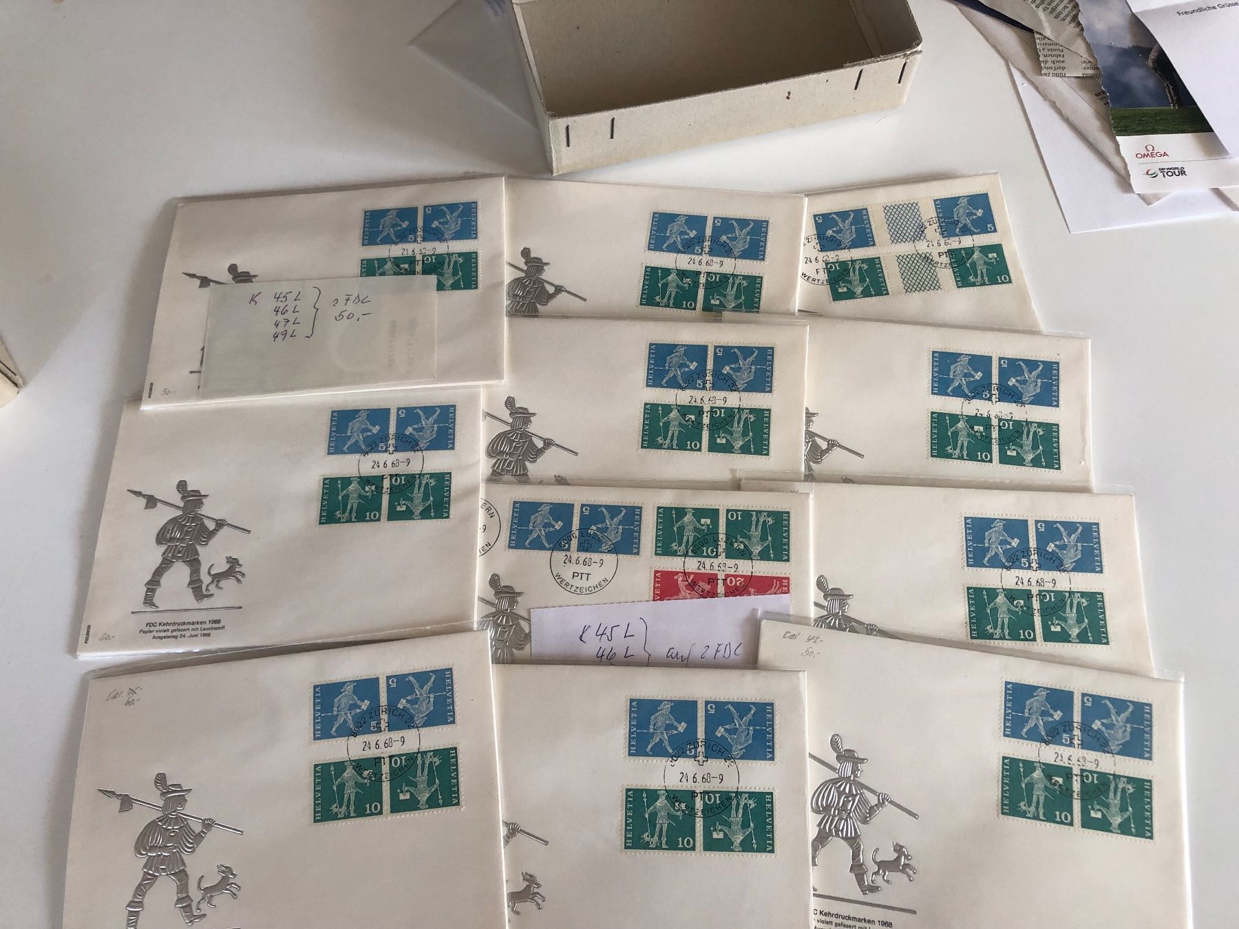 Tutti i francobolli: Box mit KEHRDRUCKEN LEUCHTSTOFF FDC – Usato da Lufingen venduto da Rac0 7