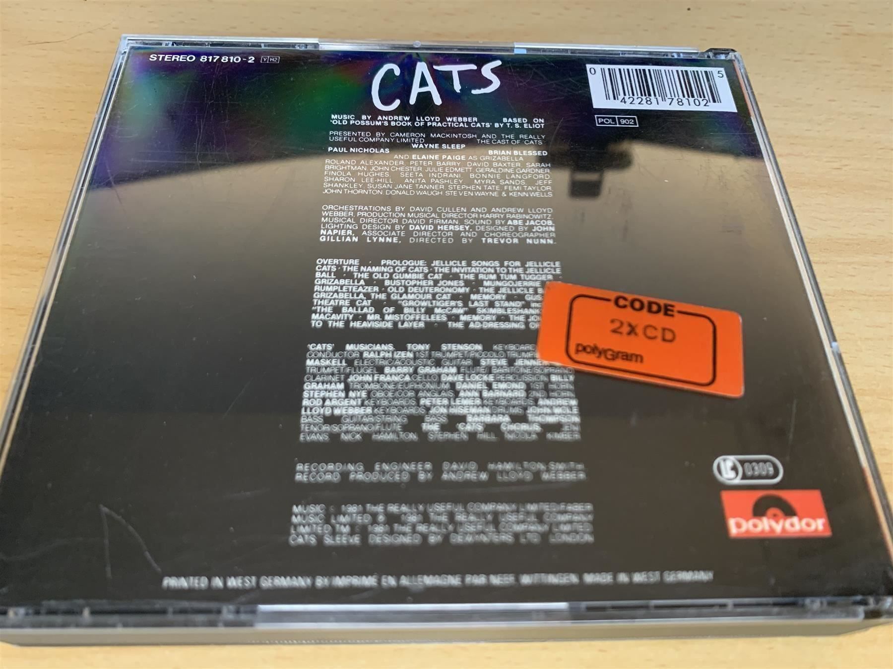 CD: Andrew Lloyd Webber – Cats - 2 CD – Usato da Rikon im Tösstal venduto da Alpenmutz 1