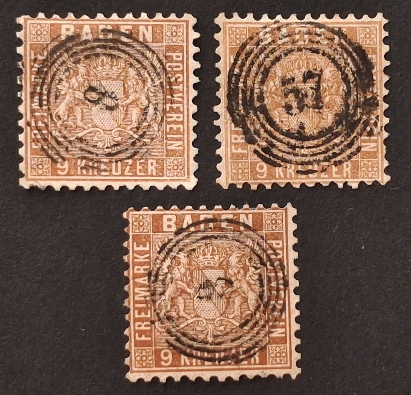 Tous les timbres: Baden Mi-Nr.15 a/ba/c gestempelt  Selten – D'occasion à Kriens par Nidfeld45