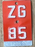ZG 85 - VELONUMMER - FAHRRADSCHILD - PLAQUE DE VELO - ZG 85