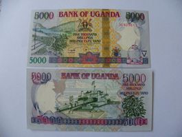 5000 Uganda Schilling Banknoten, Jahr 2006, P-44d, Unc