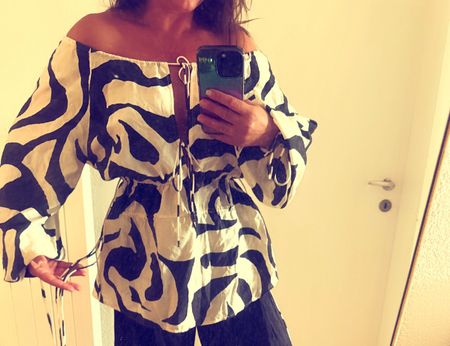 Blusa donna stampa zebrata taglia S/Mnuova