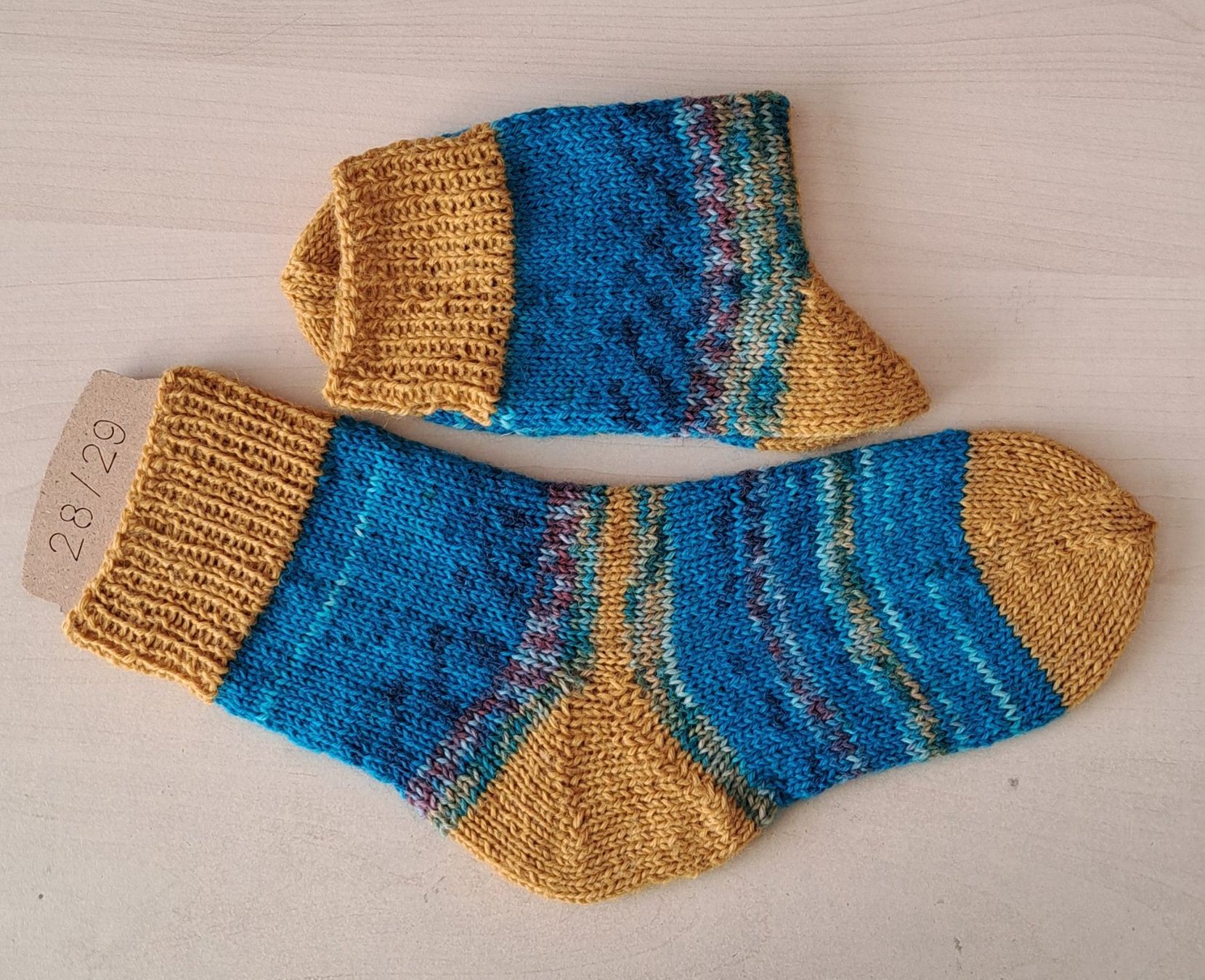 Calze per bambini: Handgestrickte Kindersocken_11, Gr. 28/29 – Nuovo e nell'imballaggio originale da Romanshorn venduto da Octa27