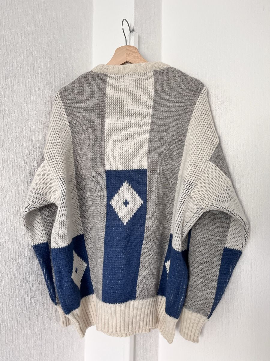 Pullover & Sweatshirts: Louis Ferraud Pullover V-Neck XL Patterned Wool Blend – Gebraucht aus Lausanne von Danash 6