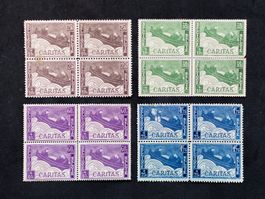 4 blocs timbres Belgique Caritas 1927 NEUF