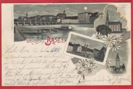 BASEL KÜNZLI LITHO, MONDSCHEIN-LITHO 1899
