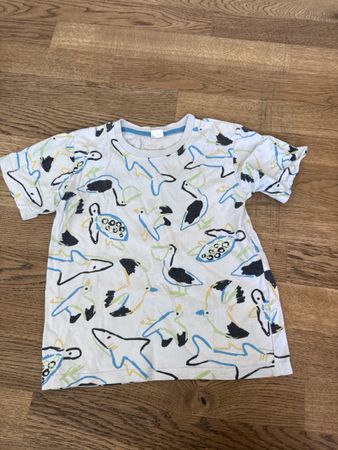 T-Shirt  Tiermuster weiss Grösse 122