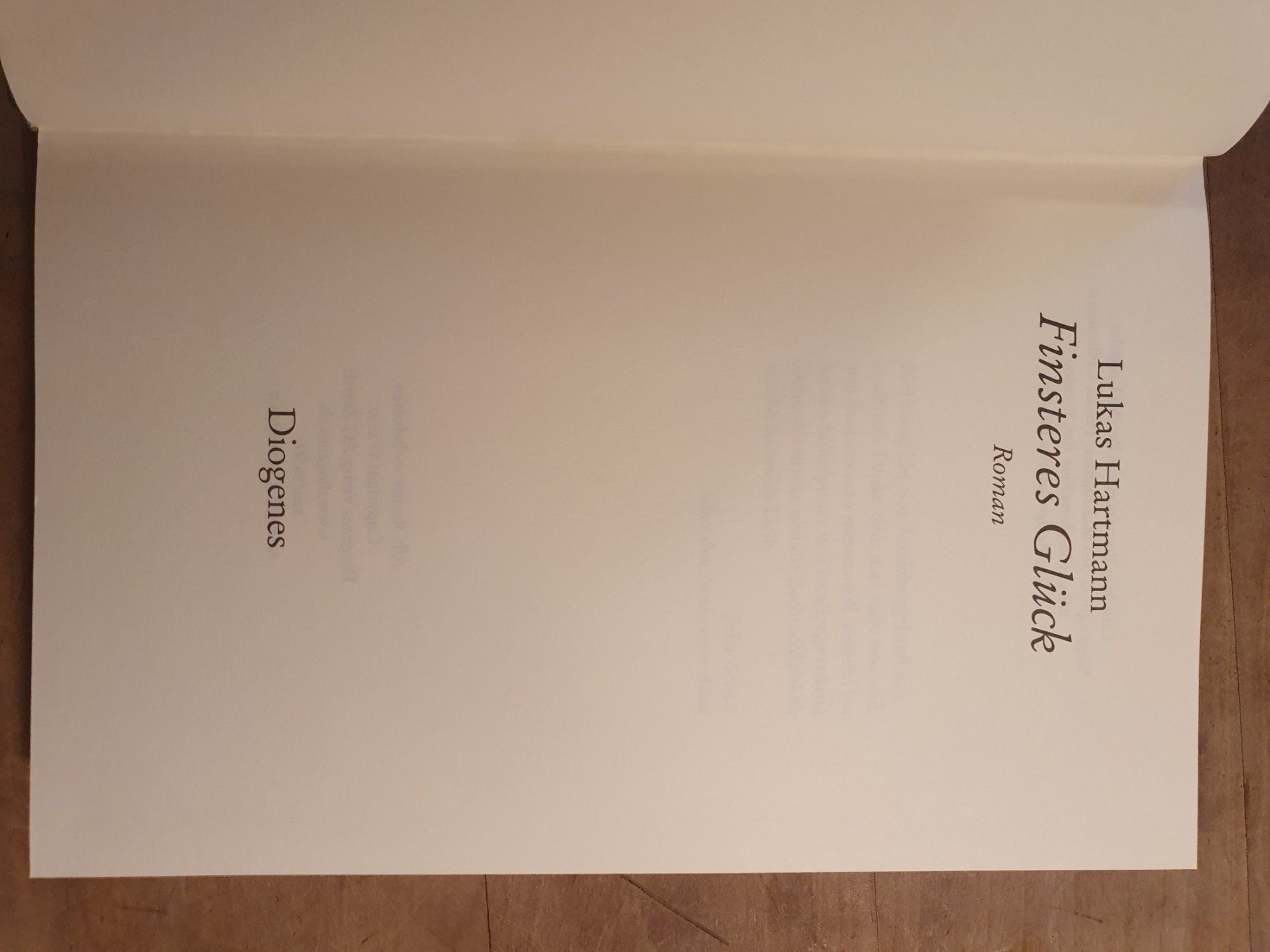 Libri: Finsteres Glück Lukas Hartmann Diogenes – Usato da Zürich venduto da loosebone 2