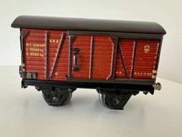 Märklin - gedeckter Güterwagen, 13 cm, rotbraun, Spur 0