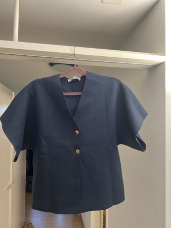 Schicke Zara Bluse dunkelblau, Grösse Xl, Top Material