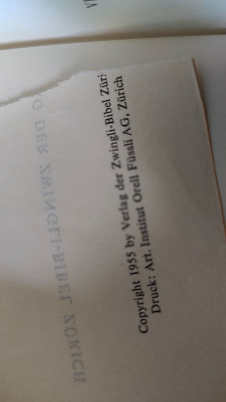 Libri: Zwingli-Bibel 1955 – Usato da Wohlen AG venduto da Chemikus0 2