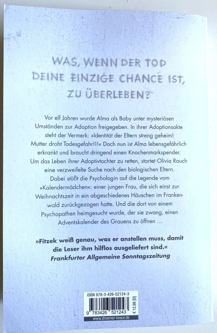 Bücher: Fitzek - Das KALENDERMÄDCHEN – Gebraucht aus Hünenberg von Ecila 1