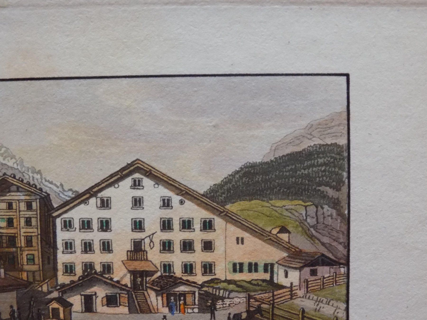 Stiche: Leukerbad kolorierte Aquatinta – Gebraucht aus Risch von Antikfee 7