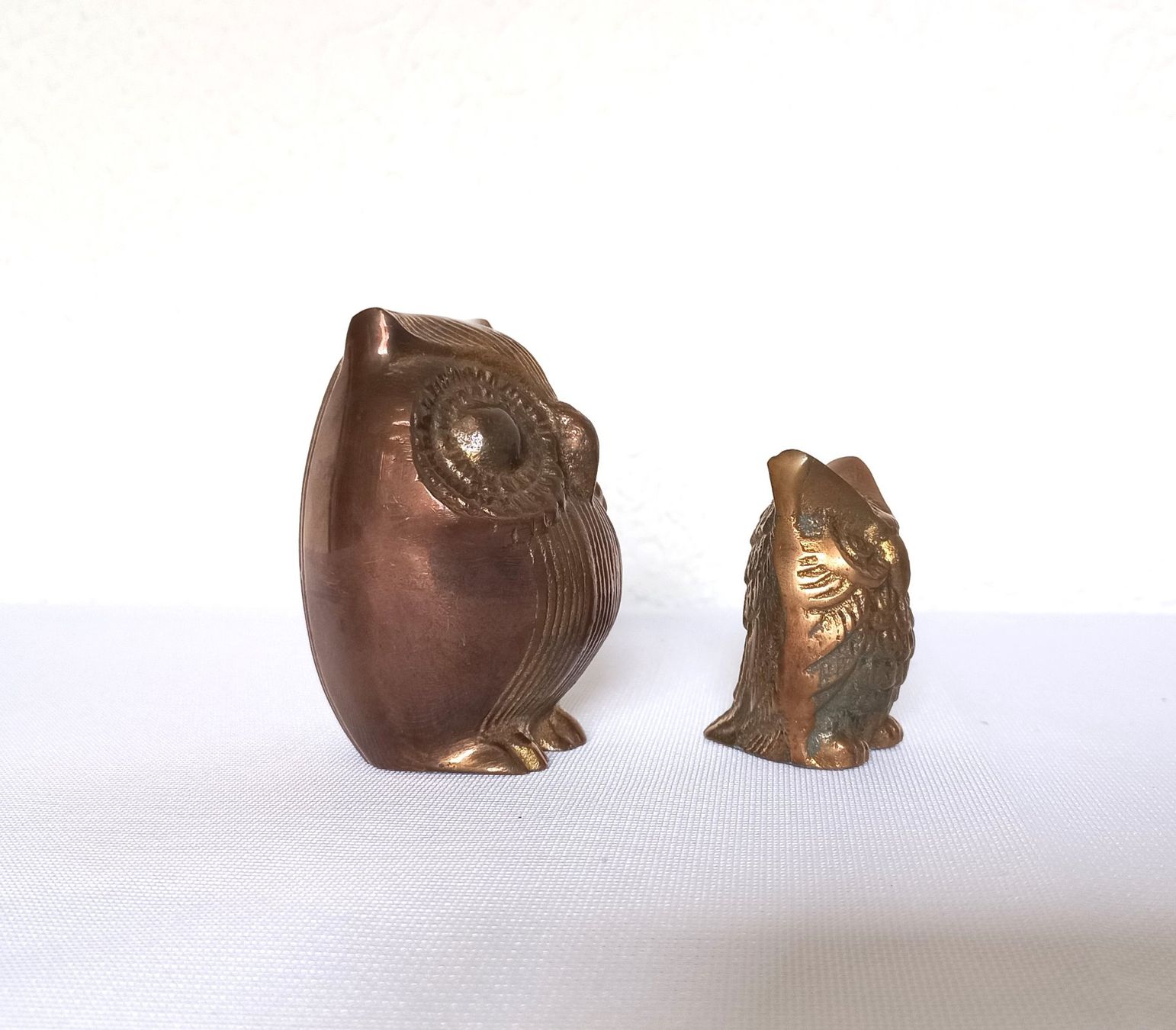 Statuette: Vintage Eulenfiguren aus Messing 2er Set – Usato da Bévilard venduto da Orscha 3