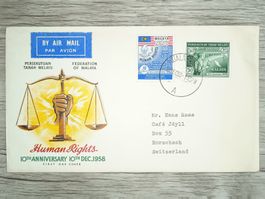 TR84 Enveloppe + Timbre Malaisie 1958