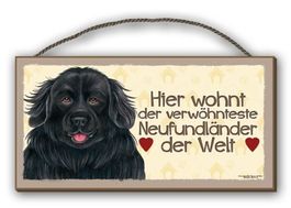 Holzschild-NEUFUNDLÄNDER- VERWÖHNTESTE