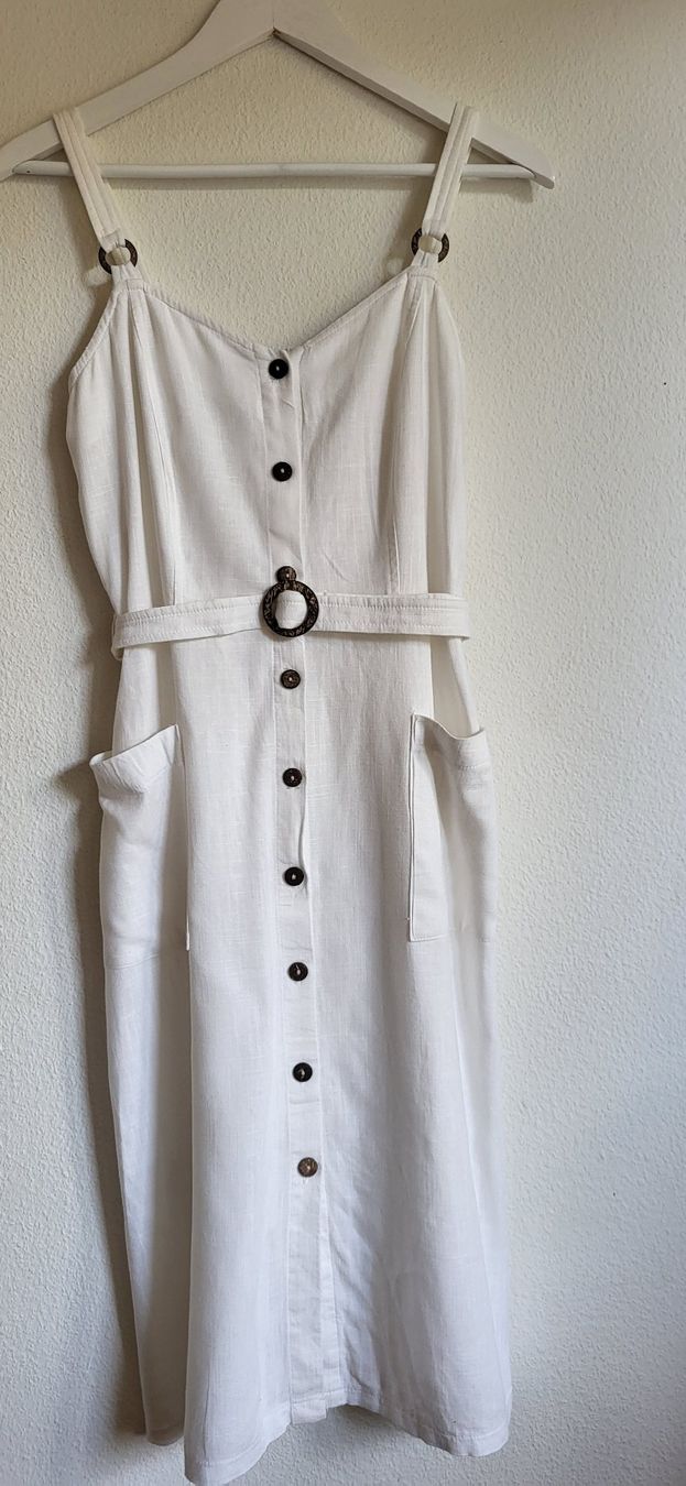 Kleider: Sommerliches Trägerkleide, ecru, Gr. 36 – Gebraucht aus Zürich von csa02