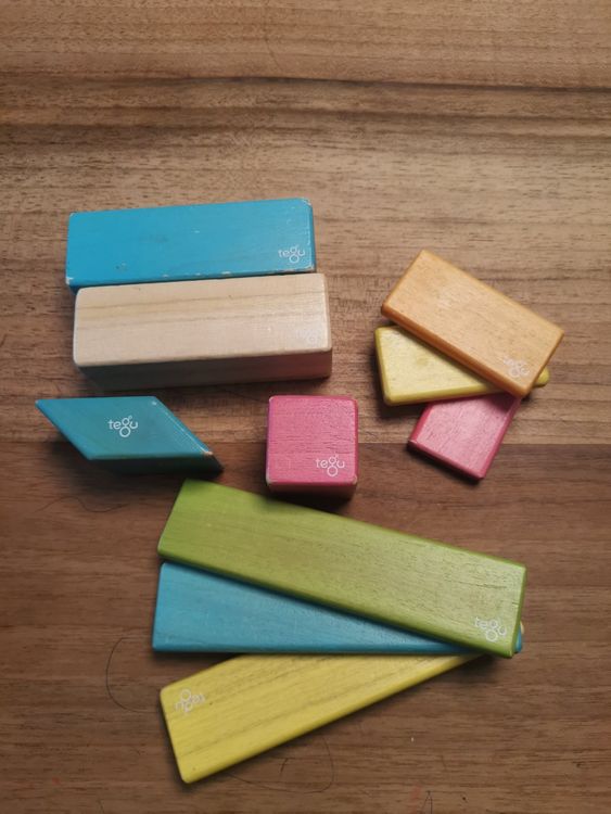 Tegu Magnetisches Prismen-Puzzle - 6-teiliges Set Mit Filztasche | Kreatives Holzspielzeug Für Kinder