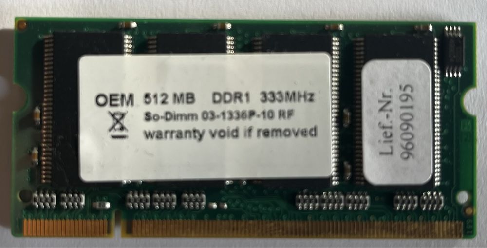 DDR1 RAM 333MHz 512 MB (Gebraucht) in Sumiswald für CHF 1 – mit ...
