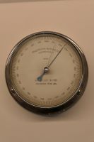 Präzisions Barometer verchromt mit Prüfzeugnis, (Marine?)