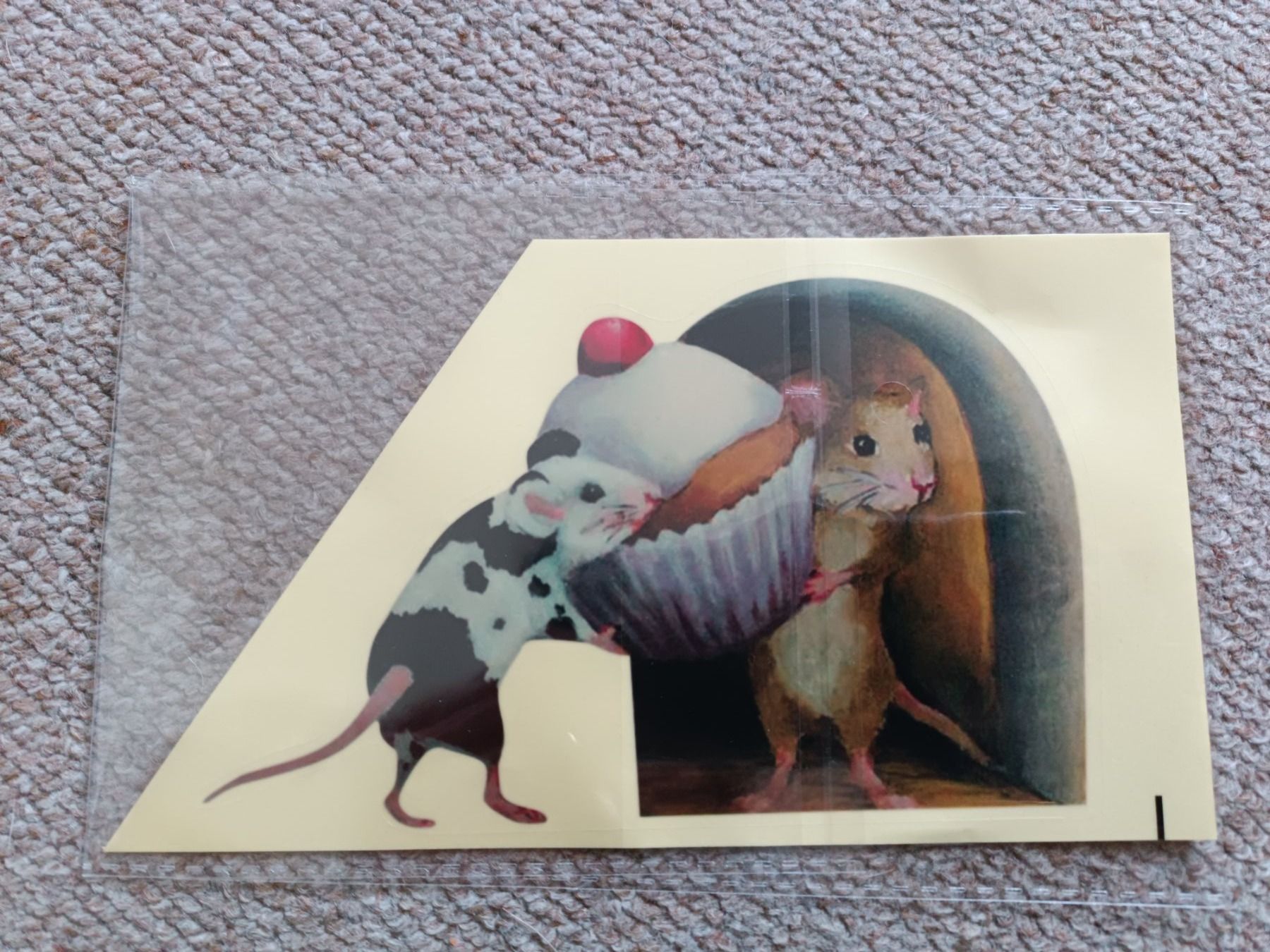 Autocollants: Schöner Mäuse Sticker mit Törtchen, Maus mit Cupcake – Neuf avec emballage d'origine à Vogelsang AG par miinlade 1