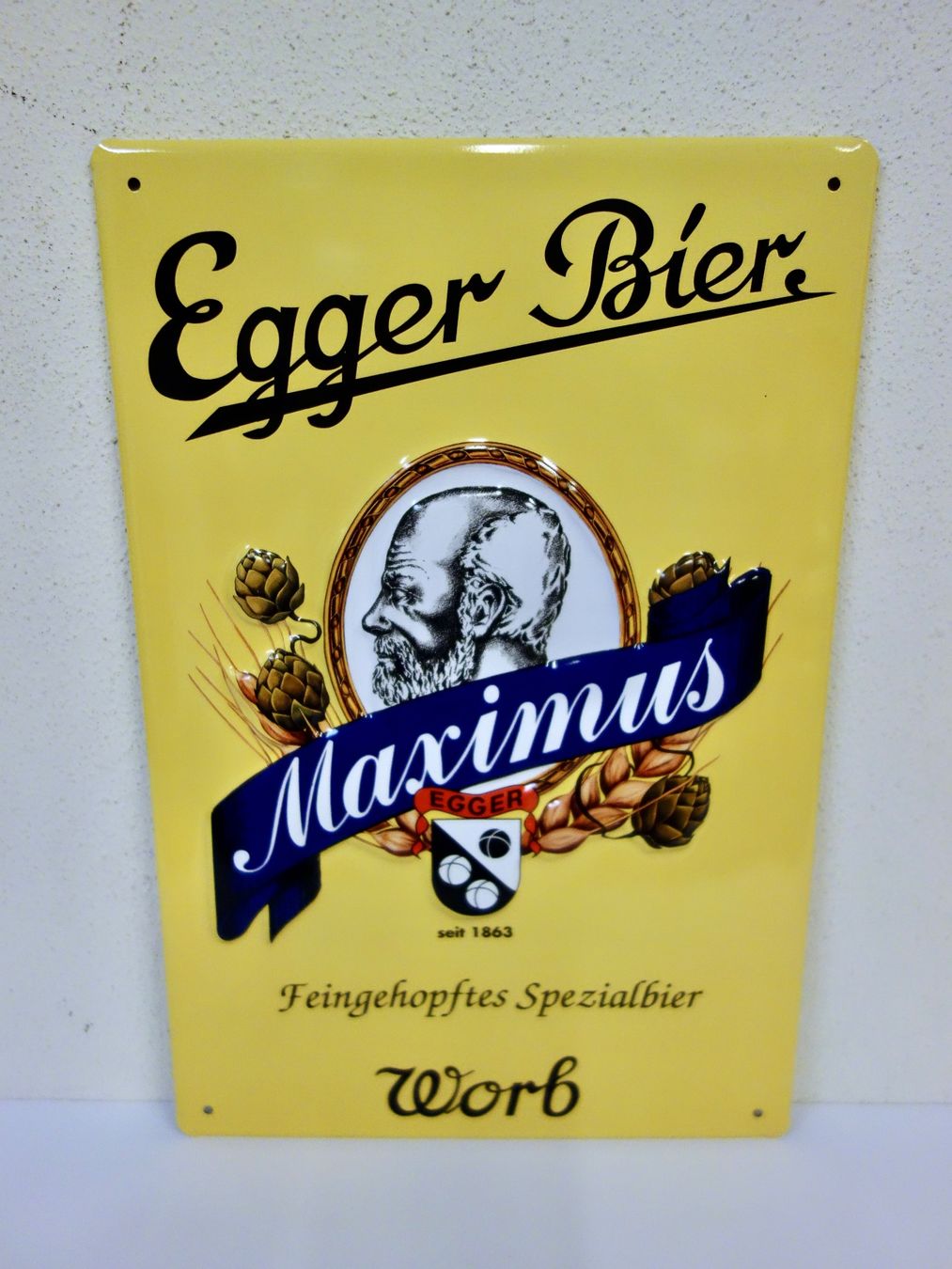 Insegne: Blechschild EGGER BIER WORB Werbung Werbeschild Schild Blech – Nuovo e nell'imballaggio originale da Kerzers venduto da bottlesandboxes