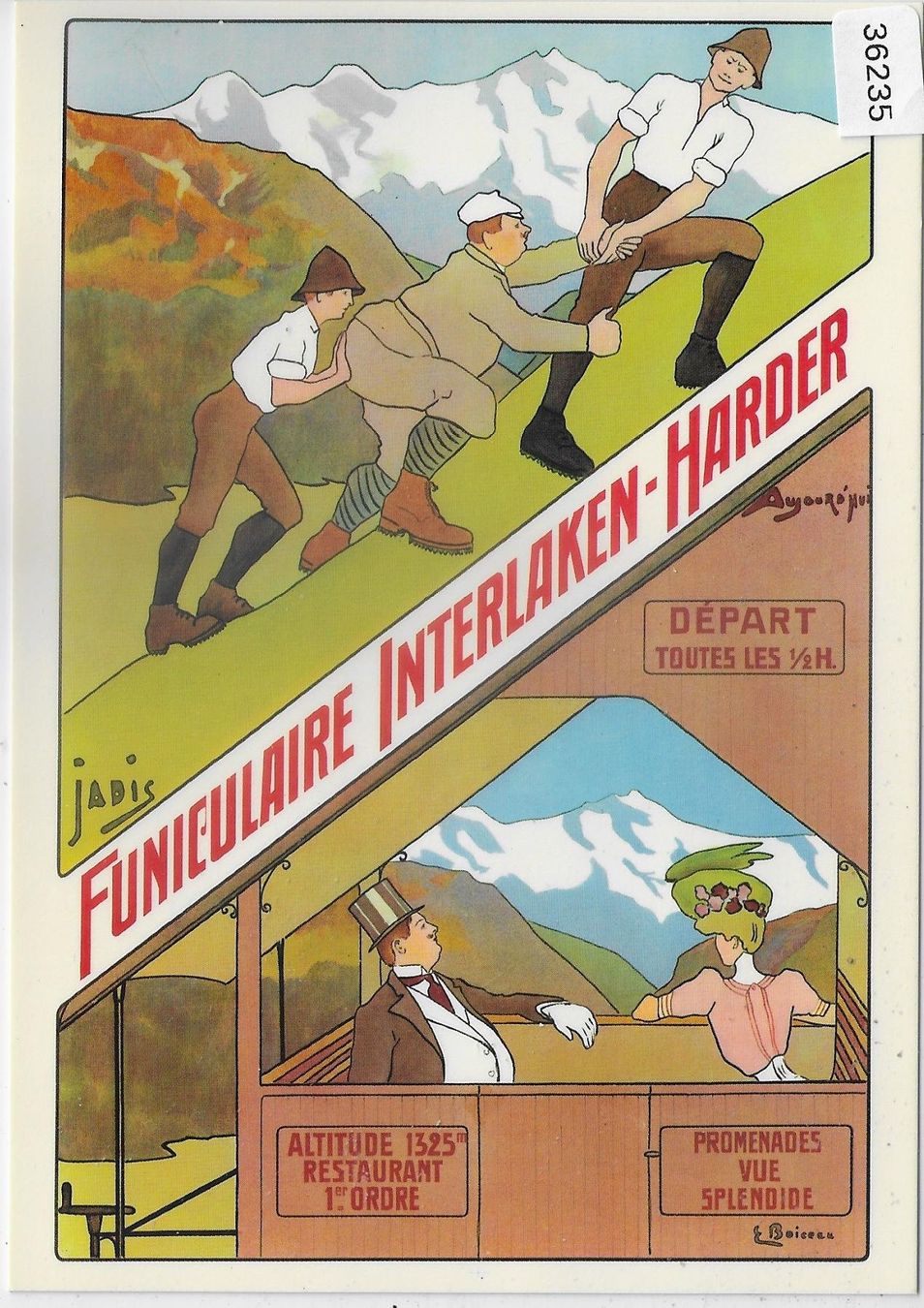 Cartoline postali: Funiculaire Interlaken-Harder - Repro – Usato da Ettingen venduto da Kartenplanet
