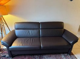 Gebraucht, 2 Stk Beldomo 3-SITZER-SOFA Echtleder Dunkelbraun
