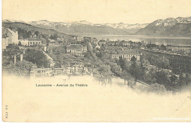 Cartoline postali: Lausanne - Avenue du Théâtre c1905 – Usato da Emmenbrücke venduto da teestube